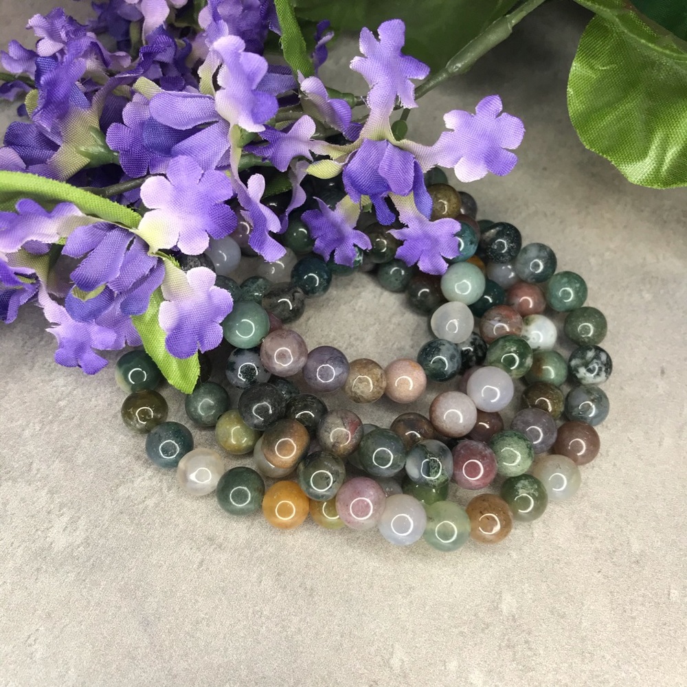 Indian agate gemstone/crystal bracelet